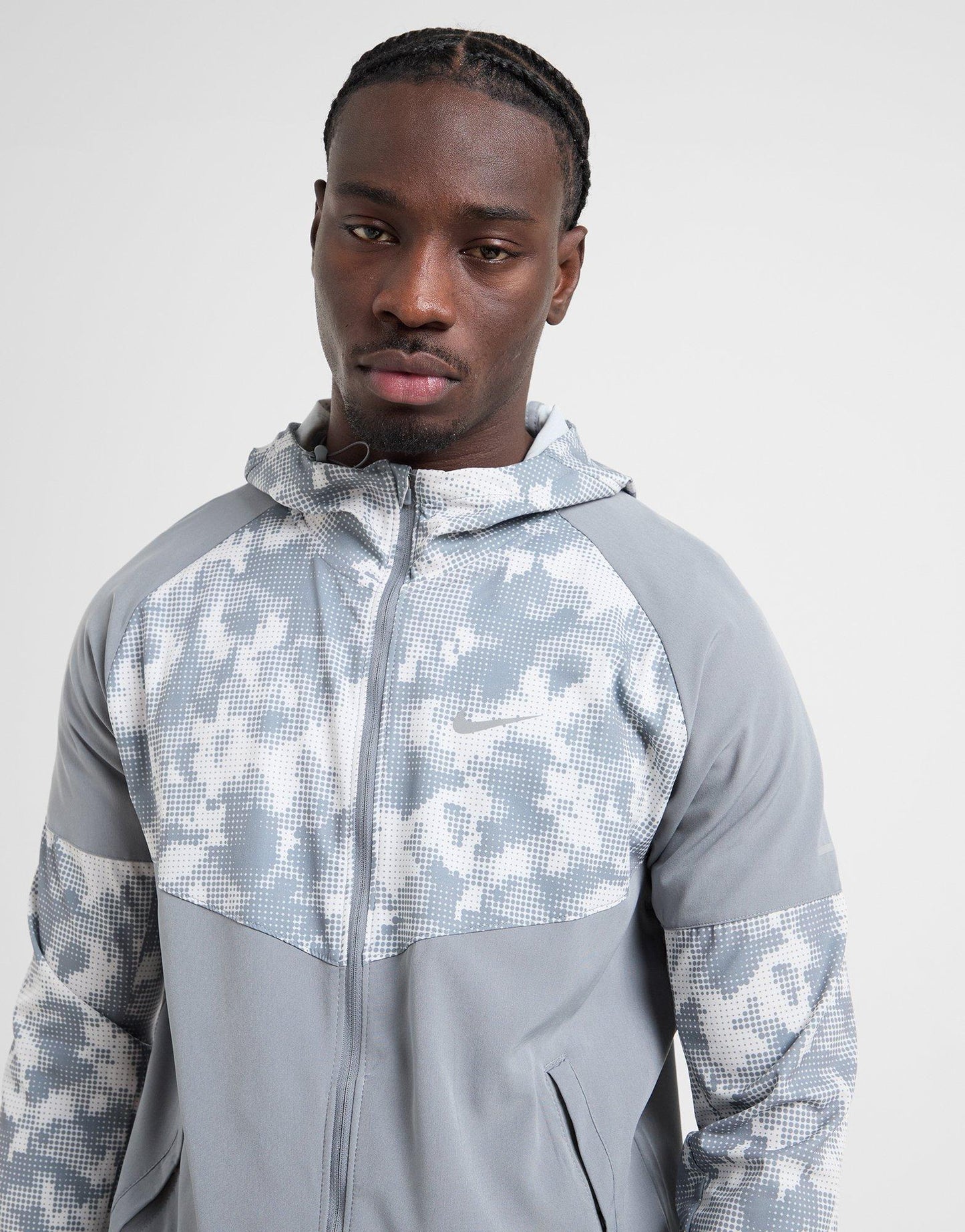 Nike Repel Grey White Camo Windrunner Jacket