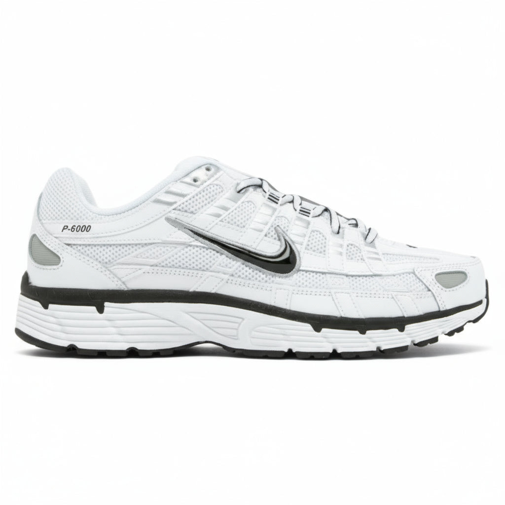 Nike P-6000 White Metallic Silver Black