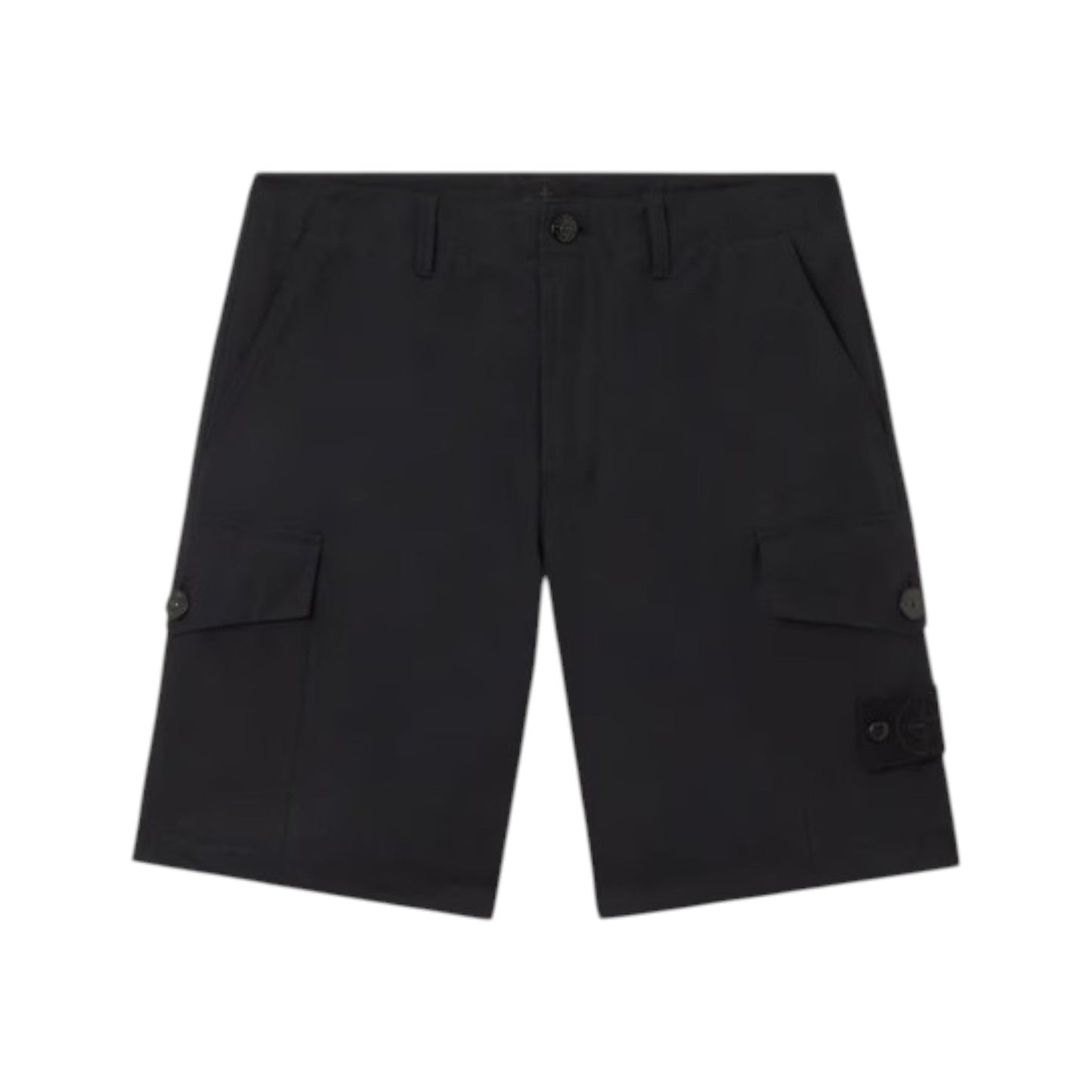 Stone Island Weatherproof Cotton Canvas Black Ghost Cargo Shorts