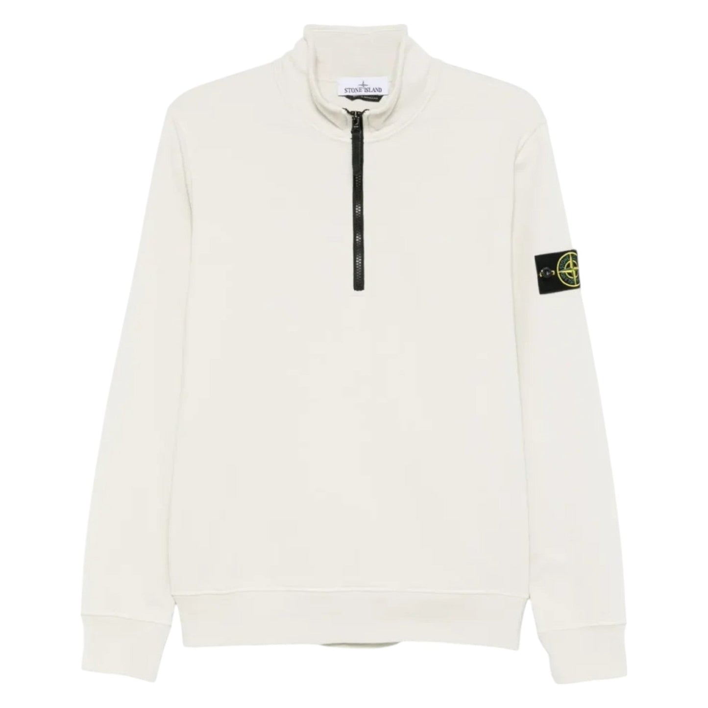 Stone Island 1/4 Zip Beige Sweatshirt