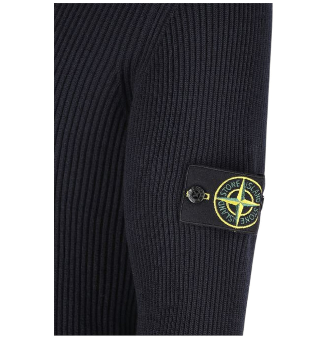 Stone Island Navy Blue Full Rib Wool Turtleneck Sweatshirt