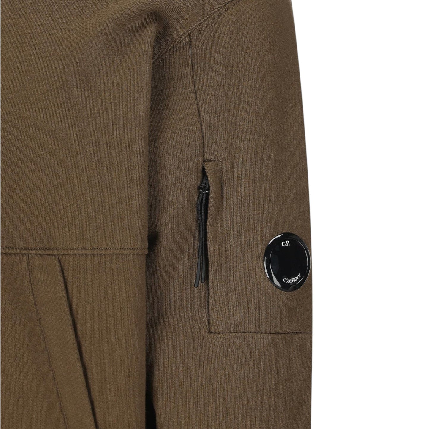 C.P. Company, Brushed Cotton Fleece Green Hoodie