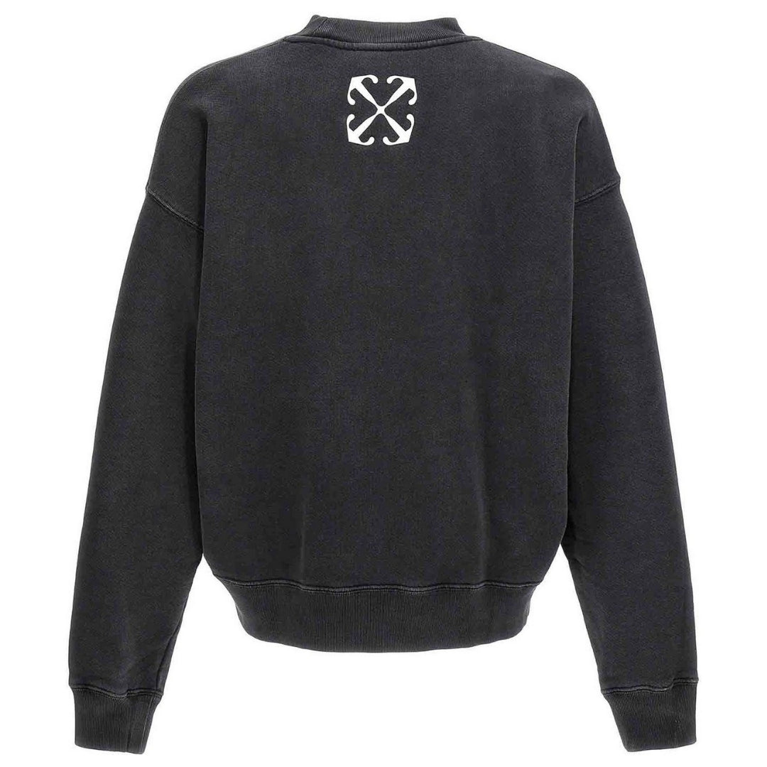 Off-White St Matthew Design Skate Fit Washed Black Sweatshirt
