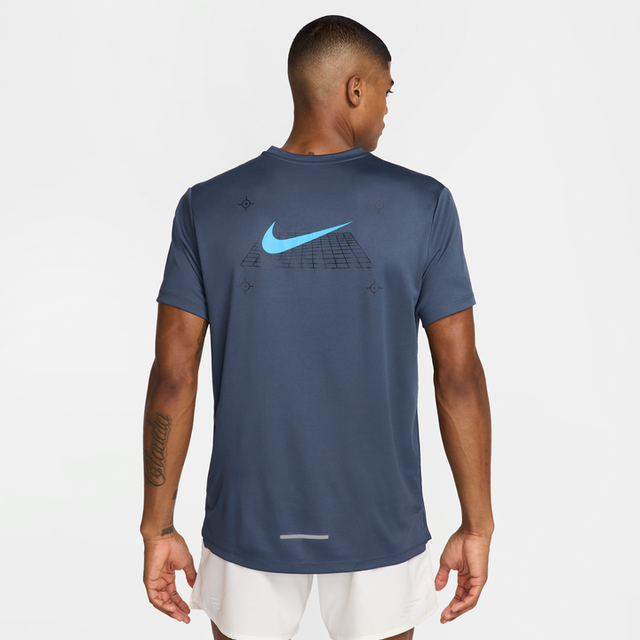 Nike Miler Graphic Running Top Blue
