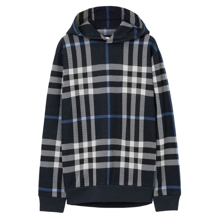 BURBERRY 8070669 Burberry Ferryton Check Hoodie WHITE/DC BLUE IP CHECK Hoodie MALE XS