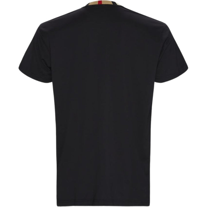 Burberry Pattern Collar Black Oversized T-Shirt S