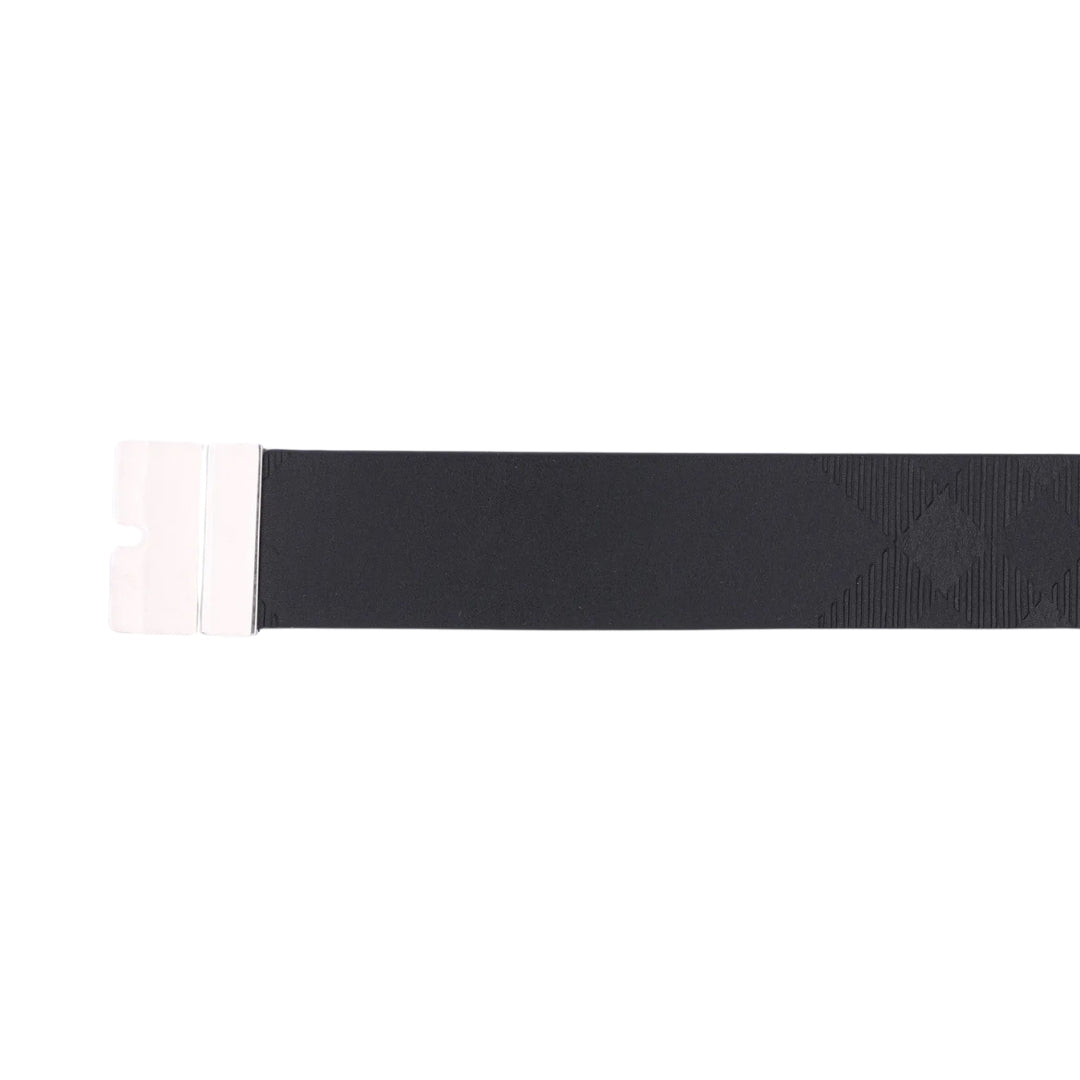 BURBERRY 8080803 Burberry B Cut reversible belt BLACK/SILVER BELT MALE 90 CM
