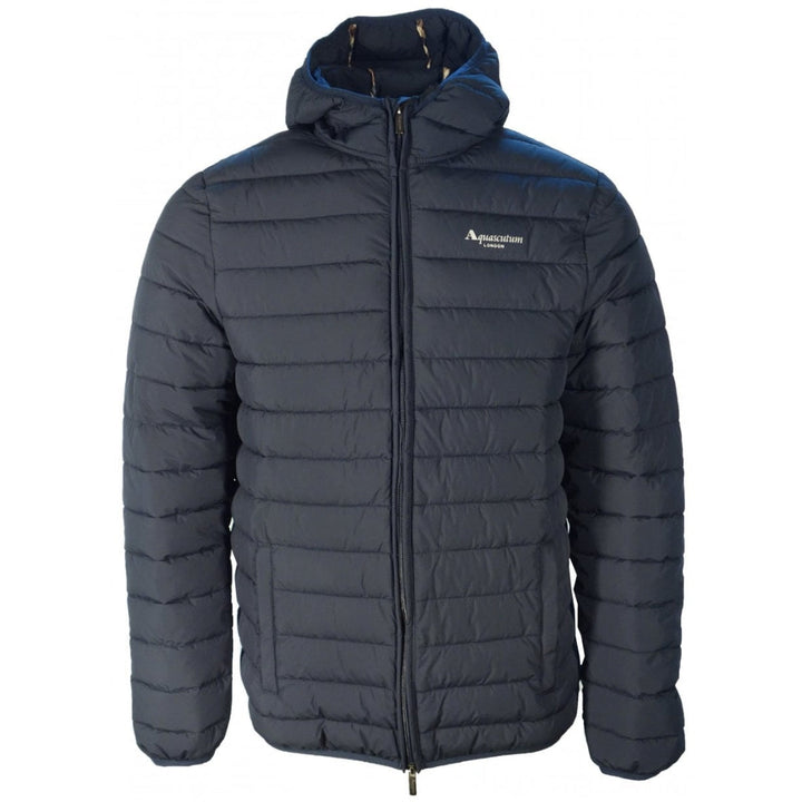 Aquascutum ACTIVE 100GR HOODED JACKET FW23 JK011 11 Navy Blue Jacket Mens M
