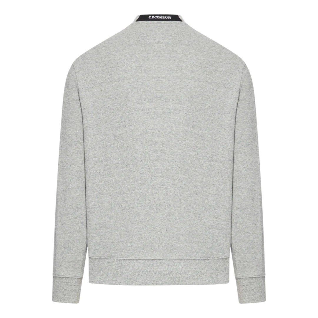 C.P. Company Diagonal Raised Fleece Lens Melange Grey Cotton Sweatshirt