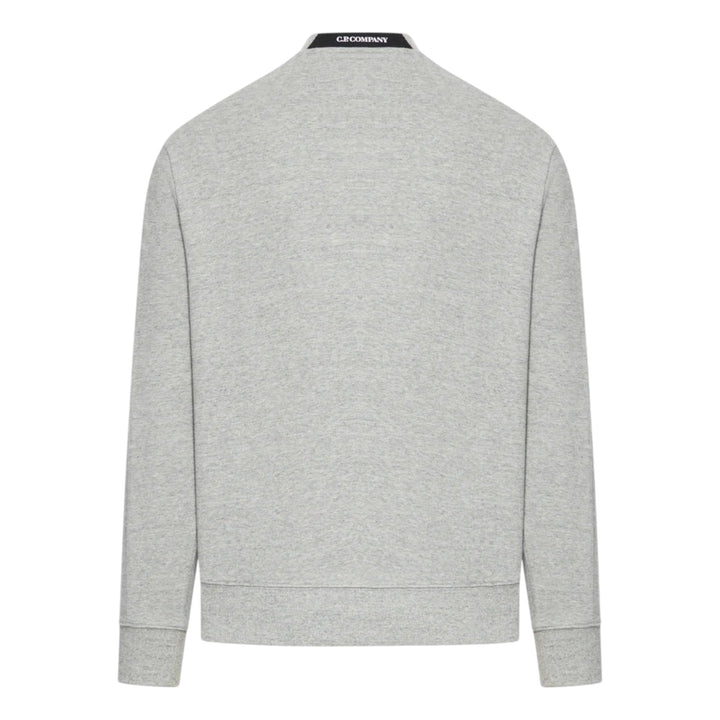 C.P. Company Diagonal Raised Fleece Lens Melange Grey Cotton Sweatshirt