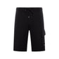 C.P. Company Cotton Lens Black Shorts