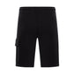 C.P. Company Cotton Lens Black Shorts