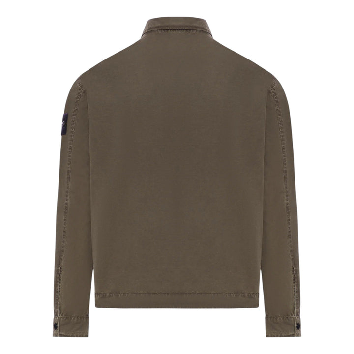 Stone Island Organic Cotton Canvas Military Green Overshirt