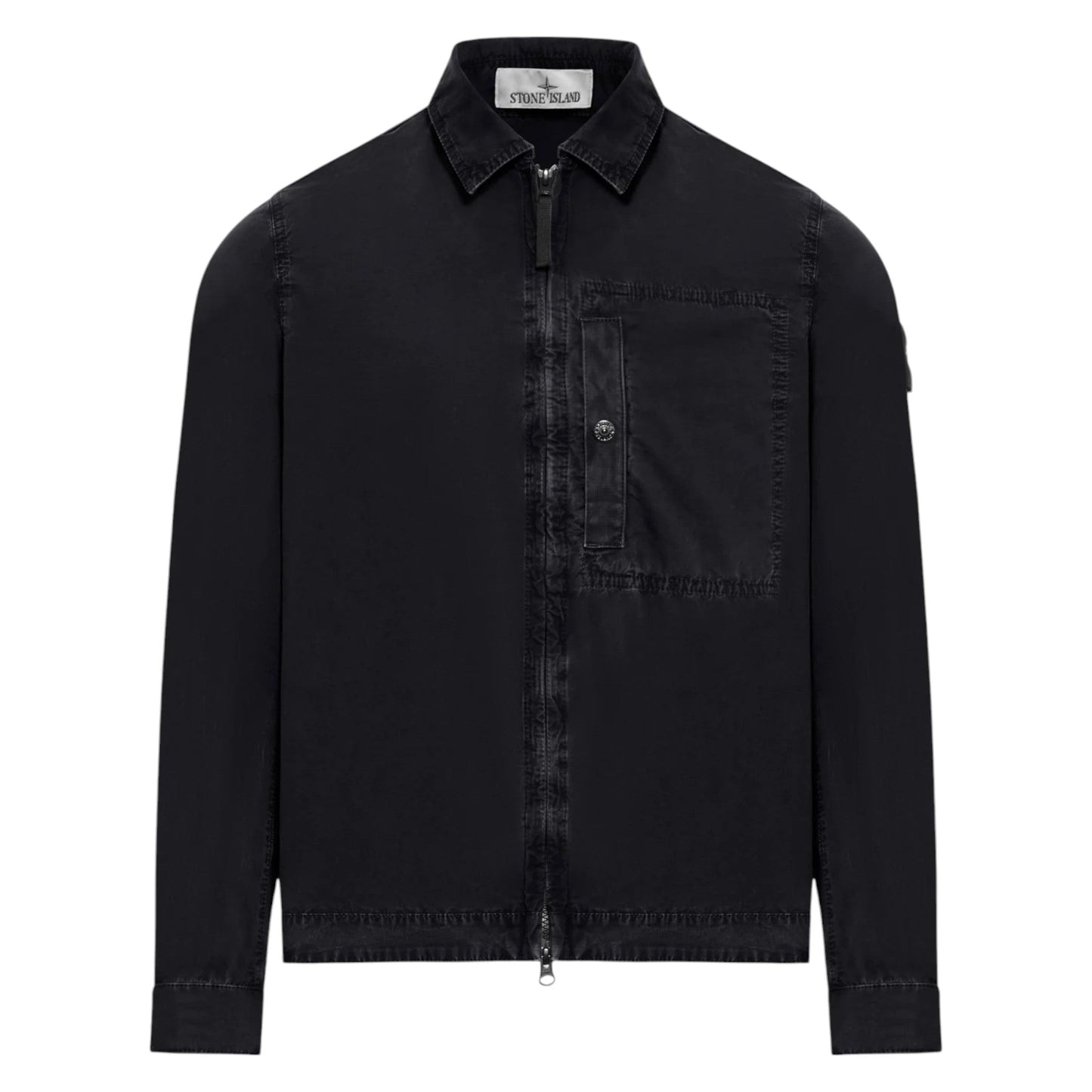 Stone Island Organic Cotton Canvas Black Overshirt