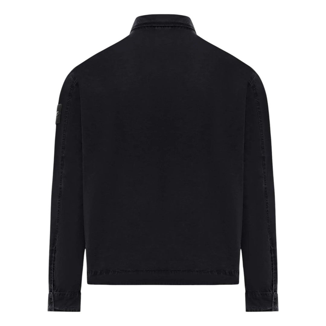 Stone Island Organic Cotton Canvas Black Overshirt