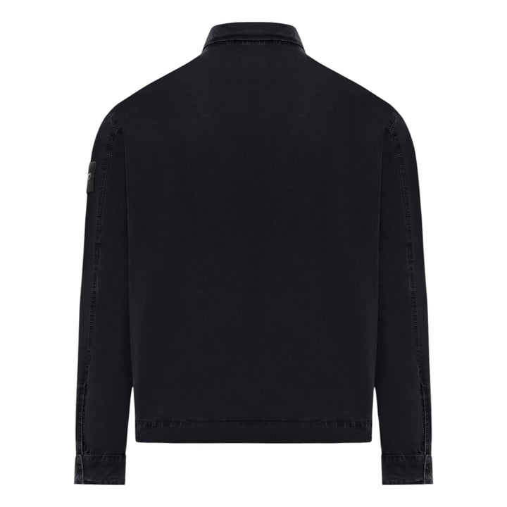 Stone Island Organic Cotton Canvas Black Overshirt