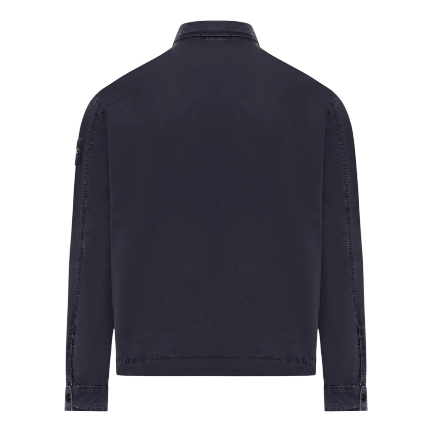 Stone Island Organic Cotton Canvas Blue Overshirt