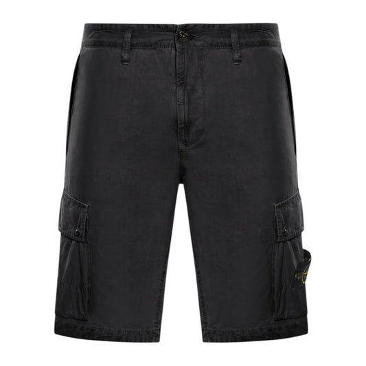 Stone Island Bermuda Cargo Black Slim Shorts