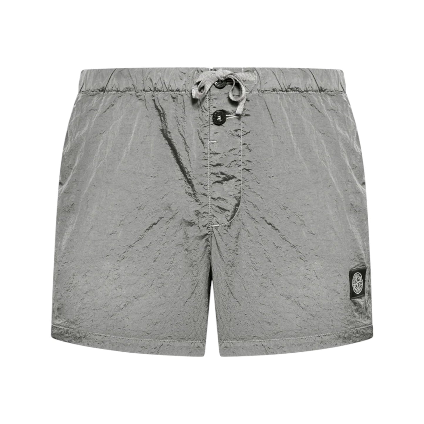 Stone Island Crinkled Nylon Pearl Grey Swim Shorts