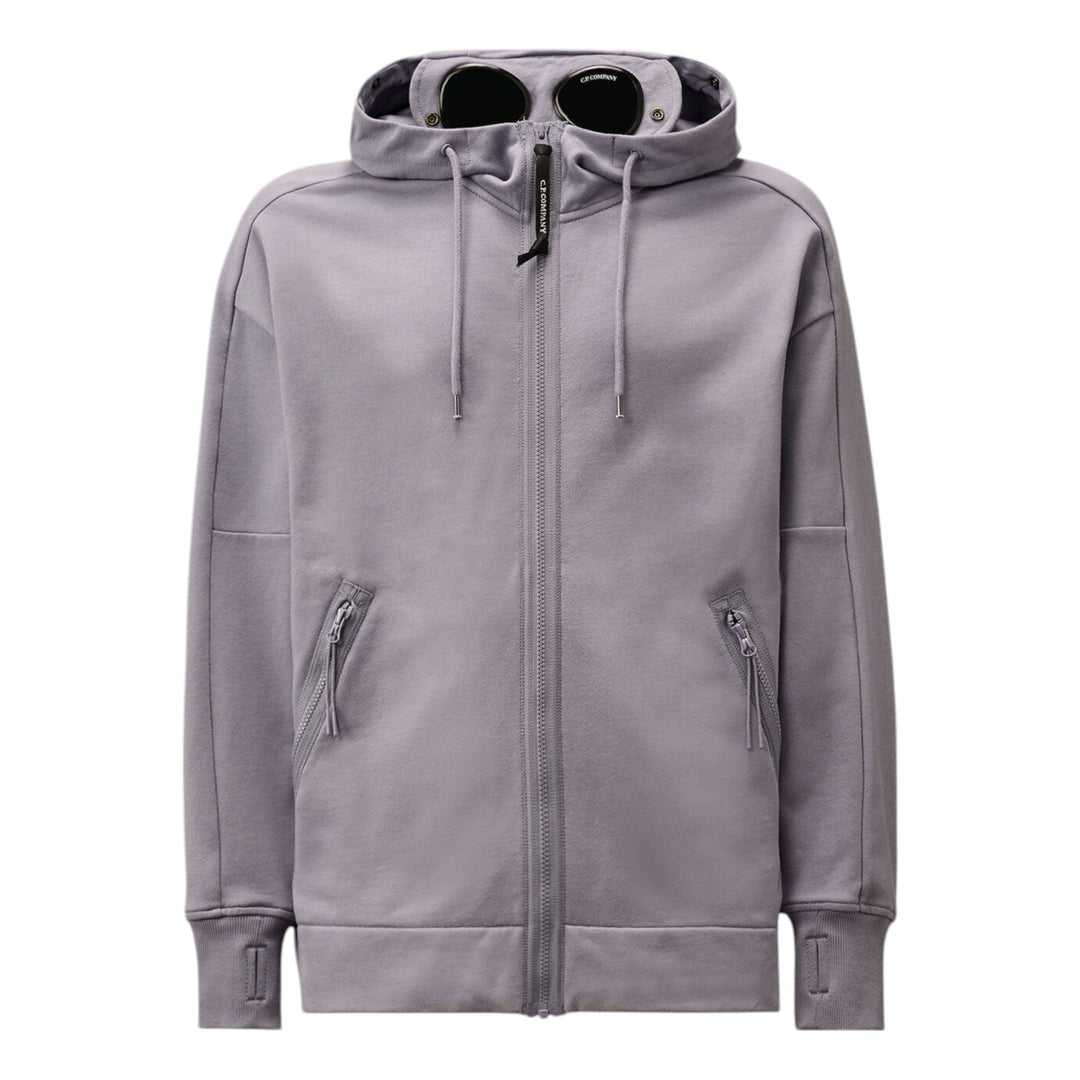 C.P. Company Diagonal Rasied Fleece Zip Up Goggle Lavander Hoodie
