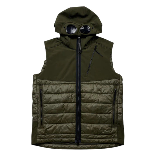 C.P. Company Ivy Green Down Soft Shell Goggle Gilet