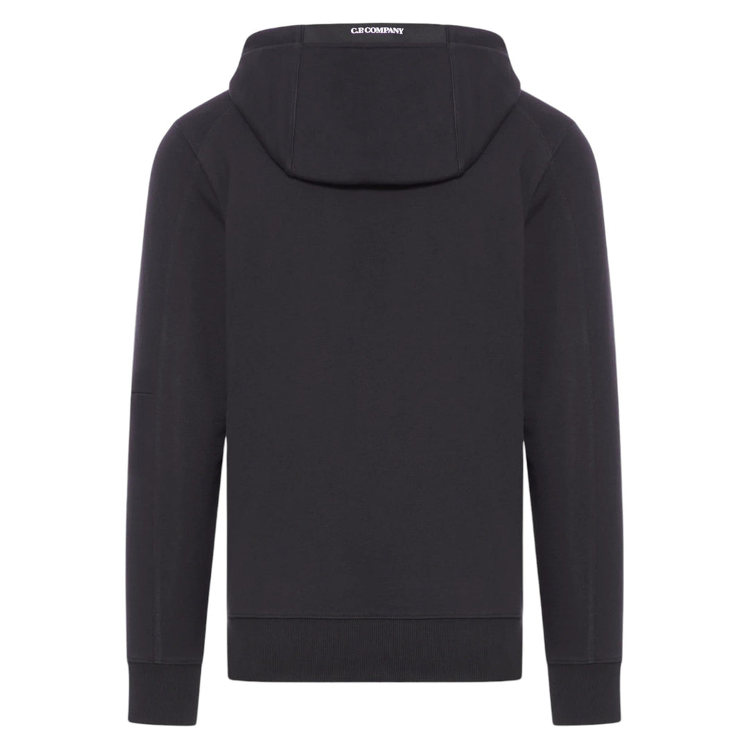 C.P. Company Diagonal Raised Fleece Pocket Lens Black Hoodie