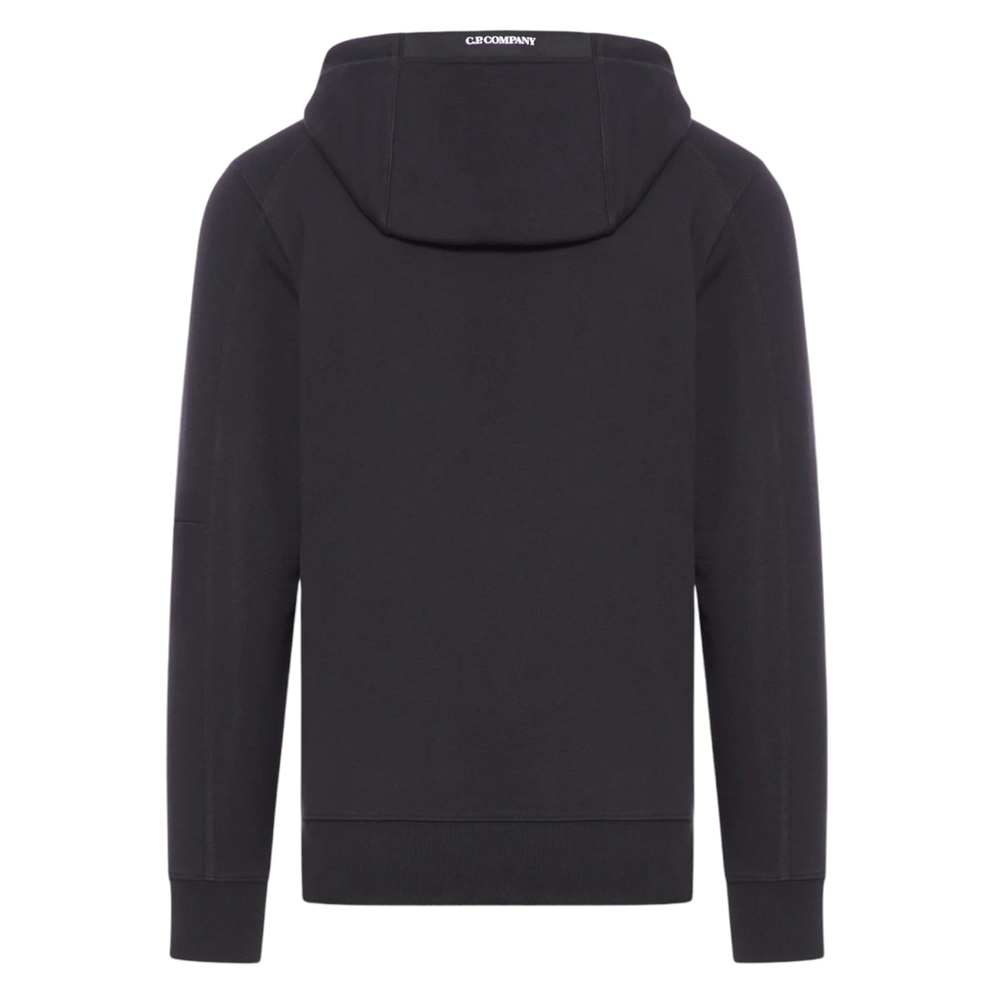 C.P. Company Diagonal Raised Fleece Pocket Lens Black Hoodie