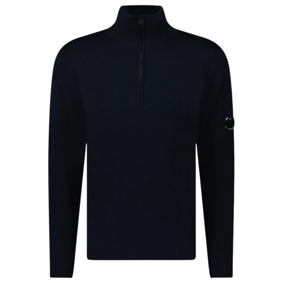 C.P. Company Merino Wool Navy 1/4 Zip Knitwear Sweatshirt