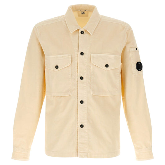 C.P. Company Corduroy Lens Button Beige Overshirt