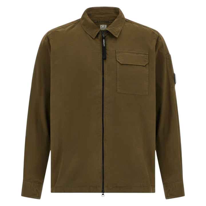 C.P. Company Khaki Green Zip-Up Overshirt