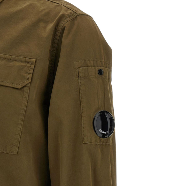 C.P. Company Khaki Green Zip-Up Overshirt