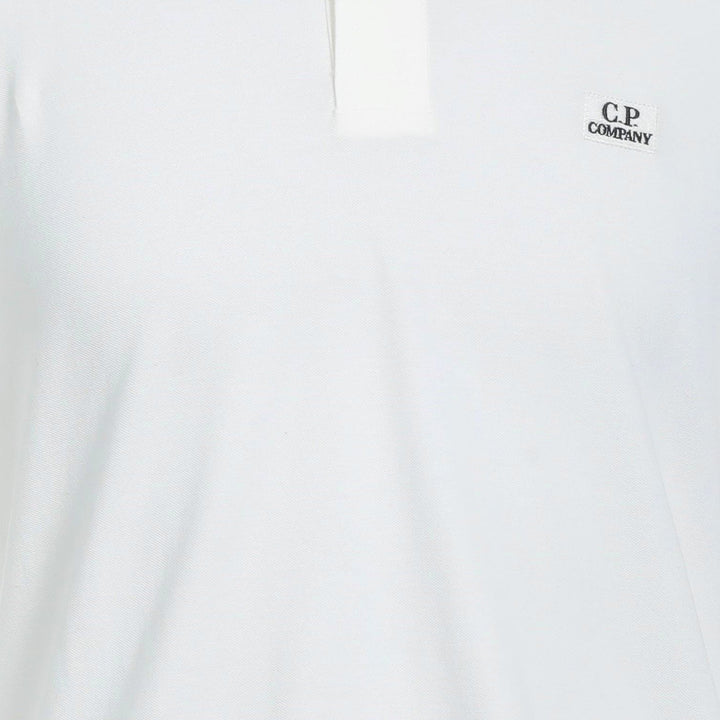 C.P Company Stretch Piquet White Polo Shirt