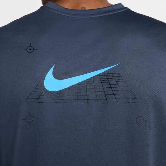 Nike Miler Graphic Running Top Blue