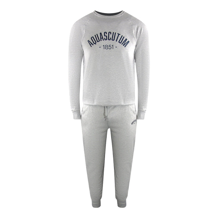 Aquascutum Aa_Ow04_St002 Oldchool Crewneck Grayel St002 Grey Creckneck And Track Pants Set Male - Style Centre Wholesale