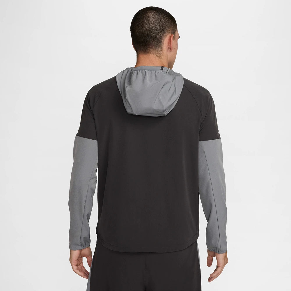 Nike Miler Performance Graphic Running Jacket Black Grey