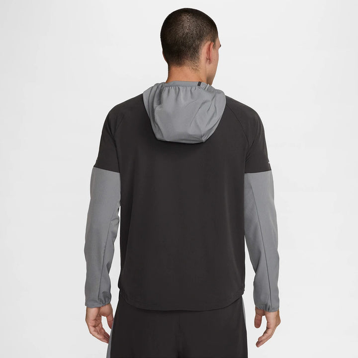 Nike Miler Performance Graphic Running Jacket Black Grey