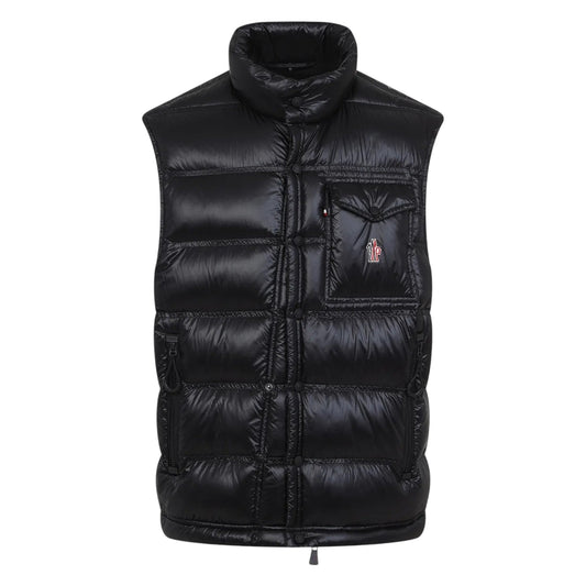 Moncler Grenoble Embroidered Logo Black Gilet