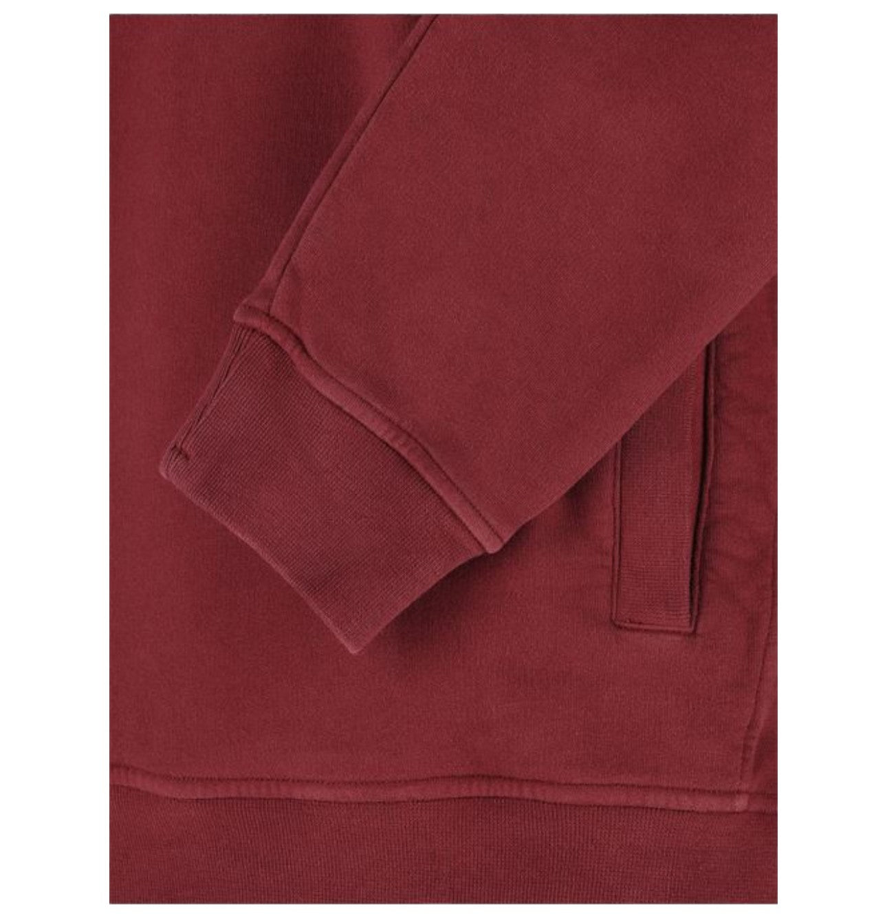 Stone Island Dark Burgundy Brushed Organic Cotton Fleece Hoodie