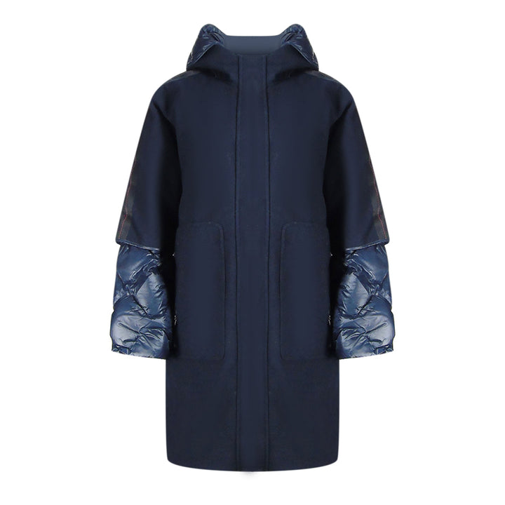 Parajumpers Joy Navy Blue Oversize Long Hooded Down Jacket S