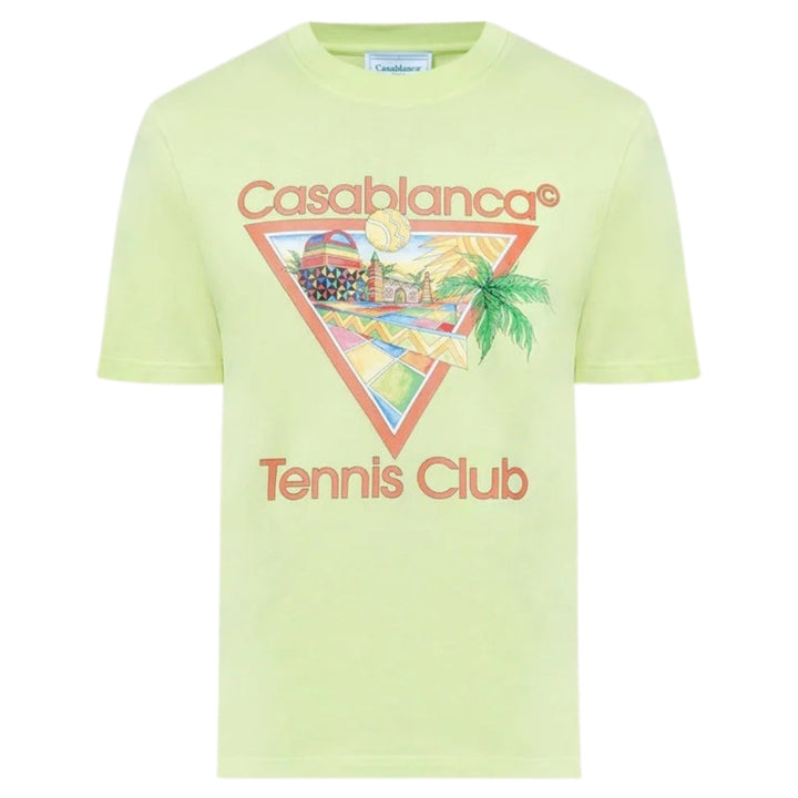 Casablanca Printed Afro Cubism Tennis Club Pale Green T-Shirt Mens