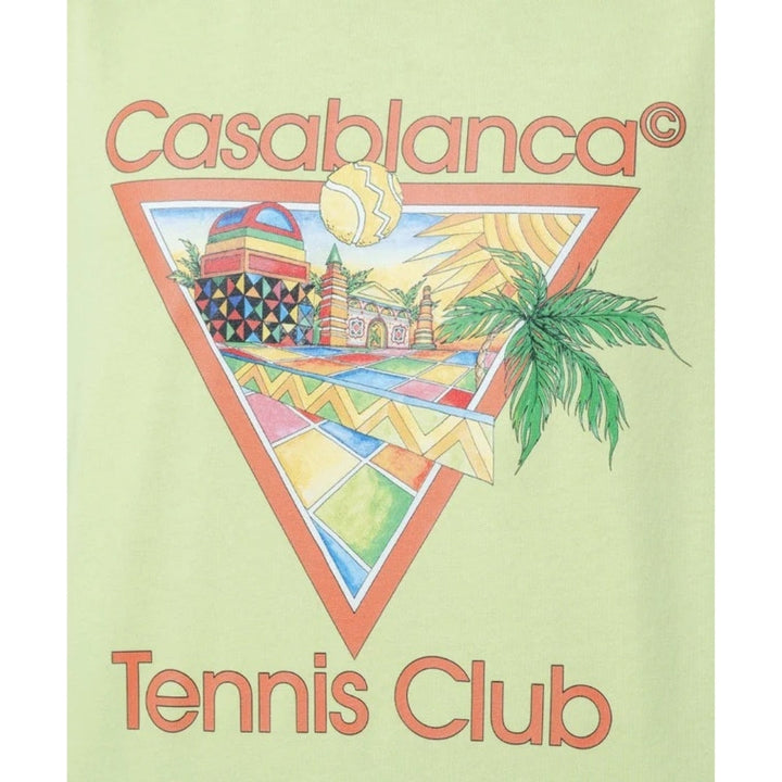 Casablanca Printed Afro Cubism Tennis Club Pale Green T-Shirt Mens