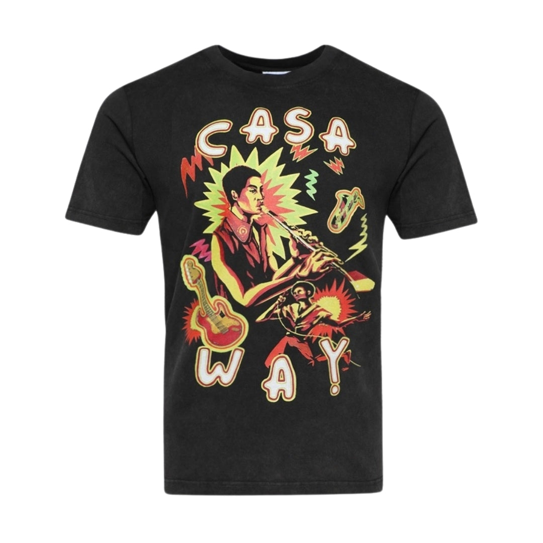 Casablanca Printed Music For The People Faded Black T-Shirt Mens