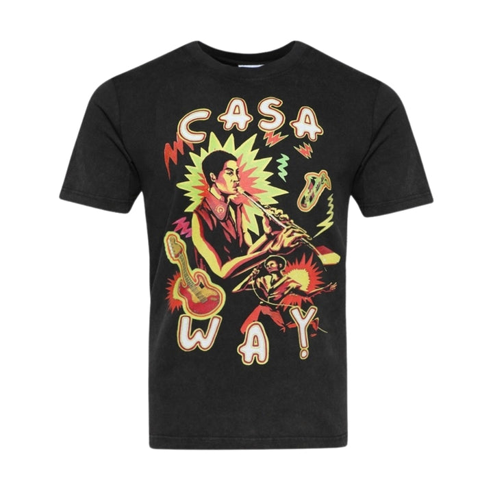 Casablanca Printed Music For The People Faded Black T-Shirt Mens