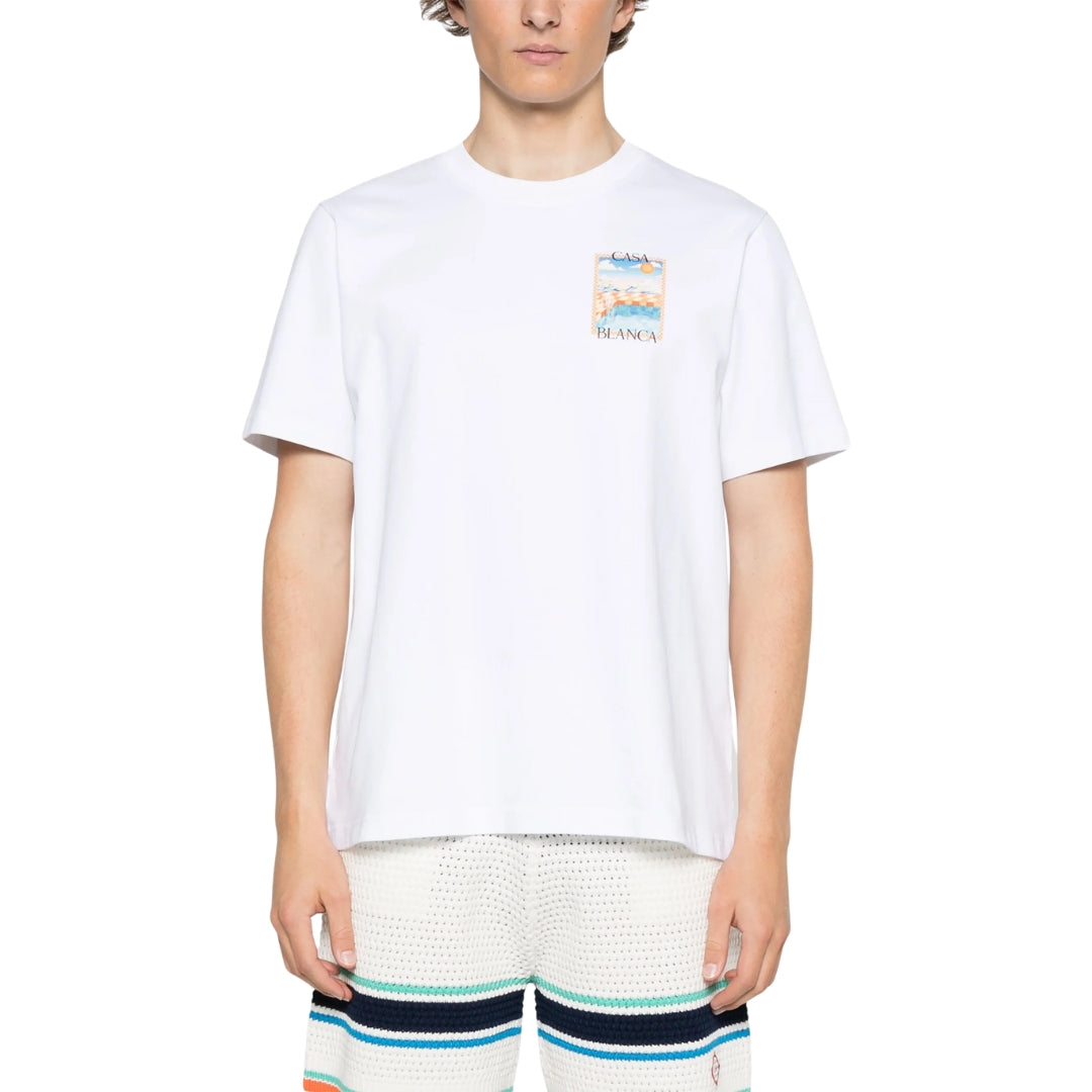Casablanca Ms25Jts00115Ex White T Shirt Mens - Style Centre Wholesale