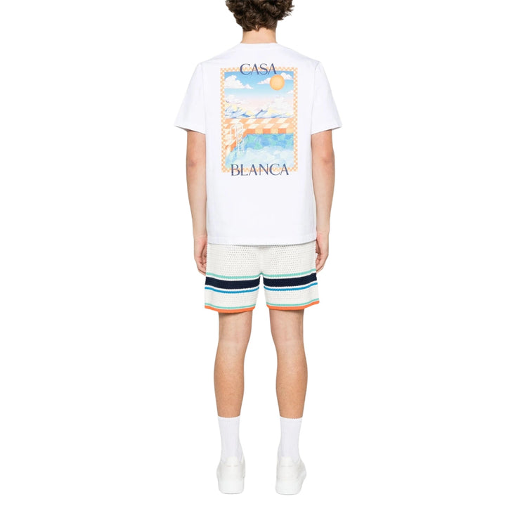 Casablanca Ms25Jts00115Ex White T Shirt Mens - Style Centre Wholesale