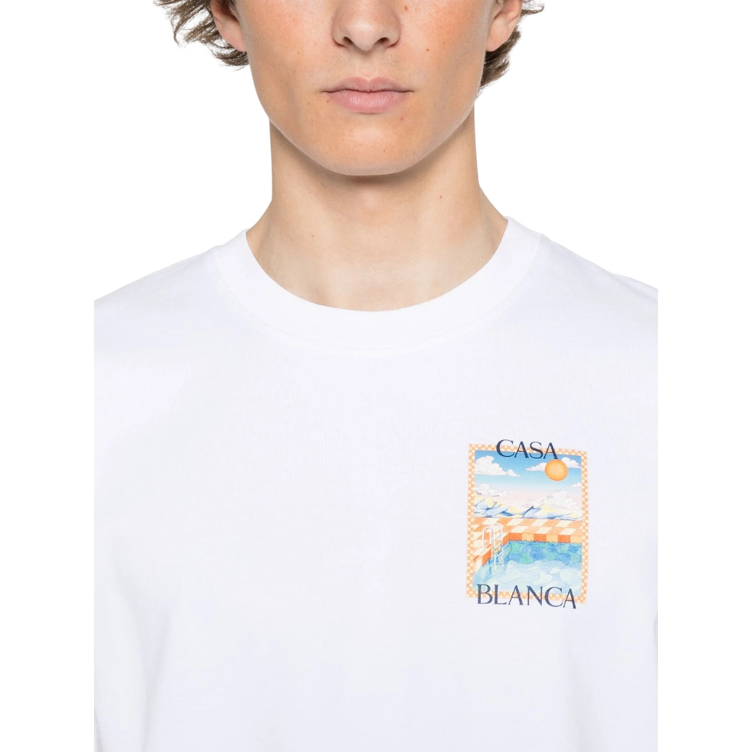Casablanca Ms25Jts00115Ex White T Shirt Mens - Style Centre Wholesale