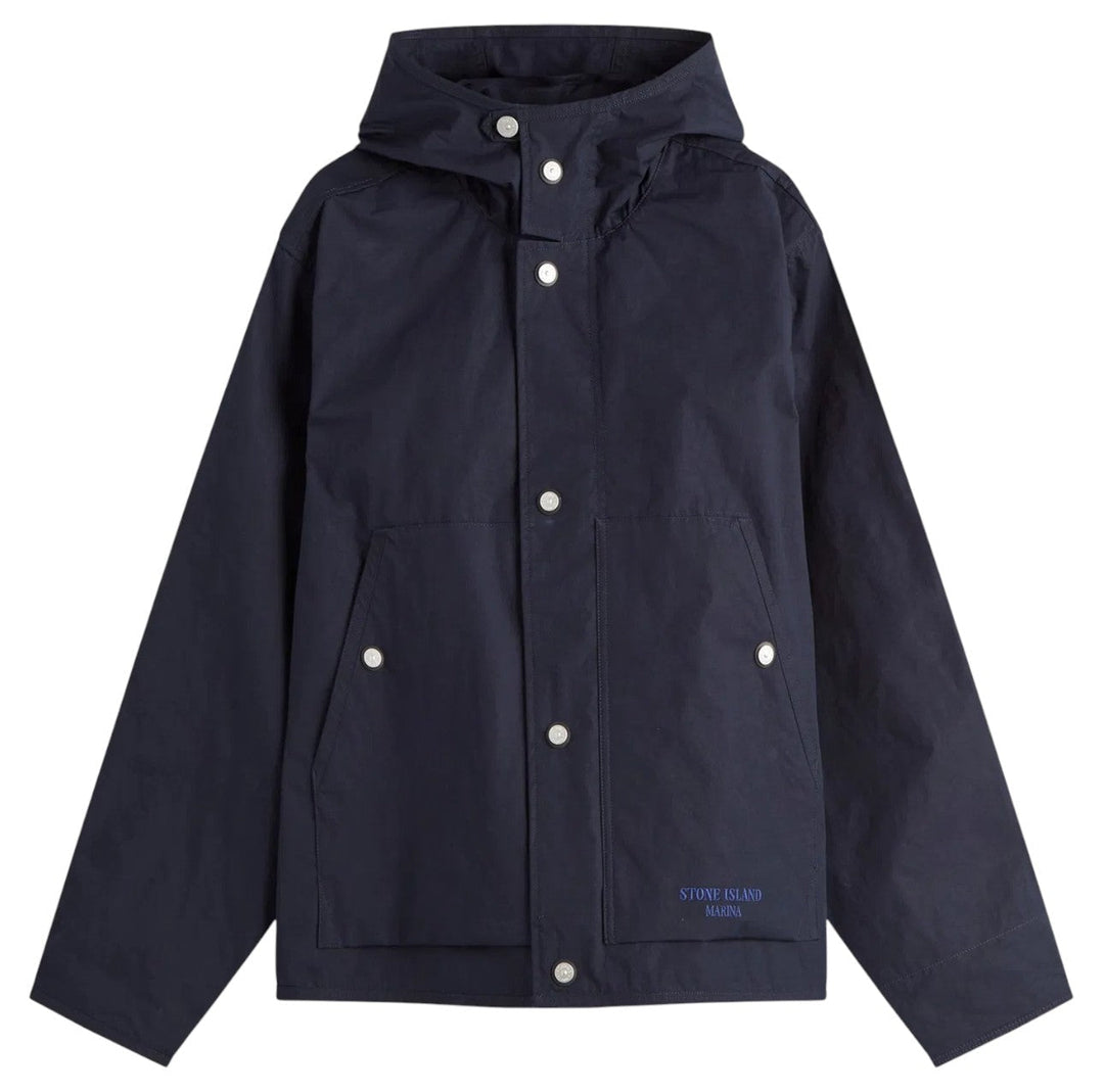 Stone Island, Marina Aluminium Tela Hooded Navy Jacket