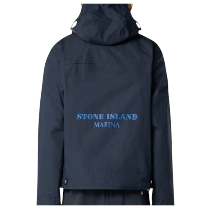 Stone Island, Marina Aluminium Tela Hooded Navy Jacket