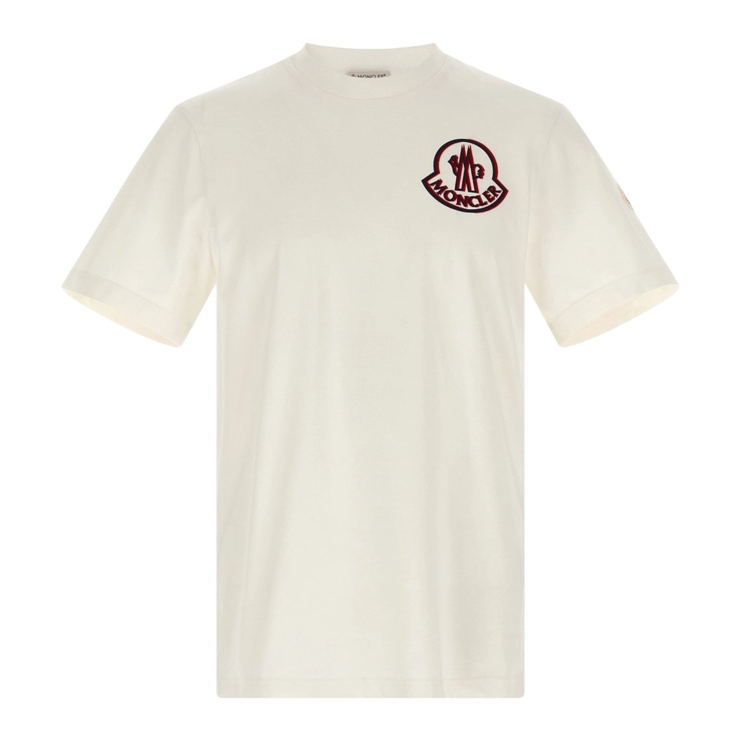 Moncler Flocked Felt Logo White T-shirt