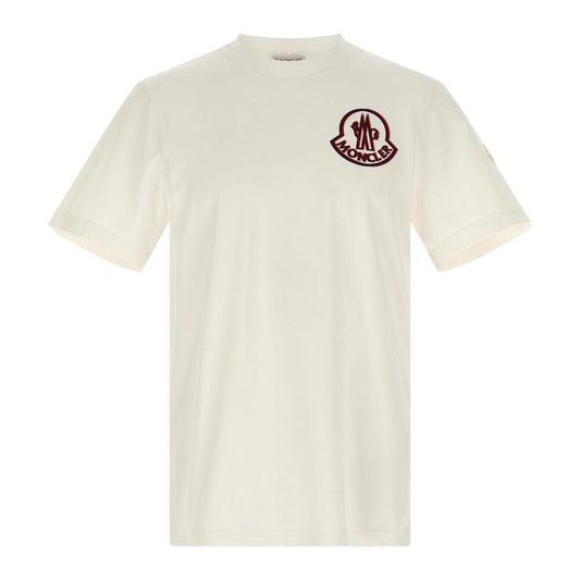 Moncler Flocked Felt Logo White T-shirt